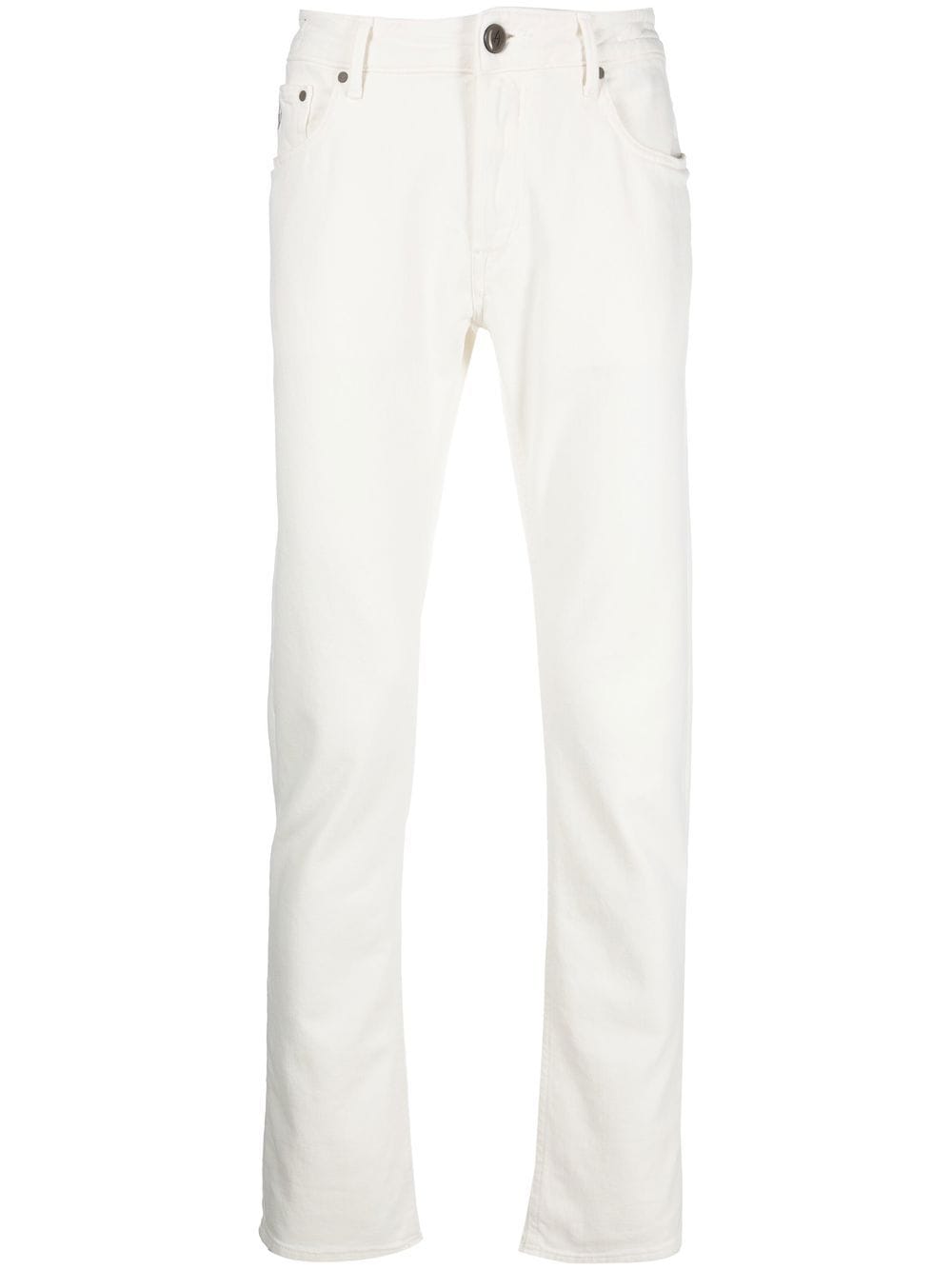 embroidered-logo straight-leg jeans