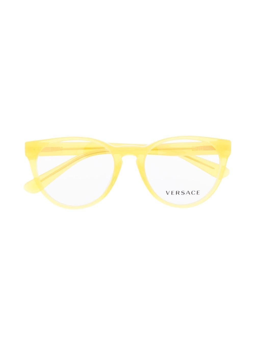 Versace Kids' Round-frame Glasses In Yellow