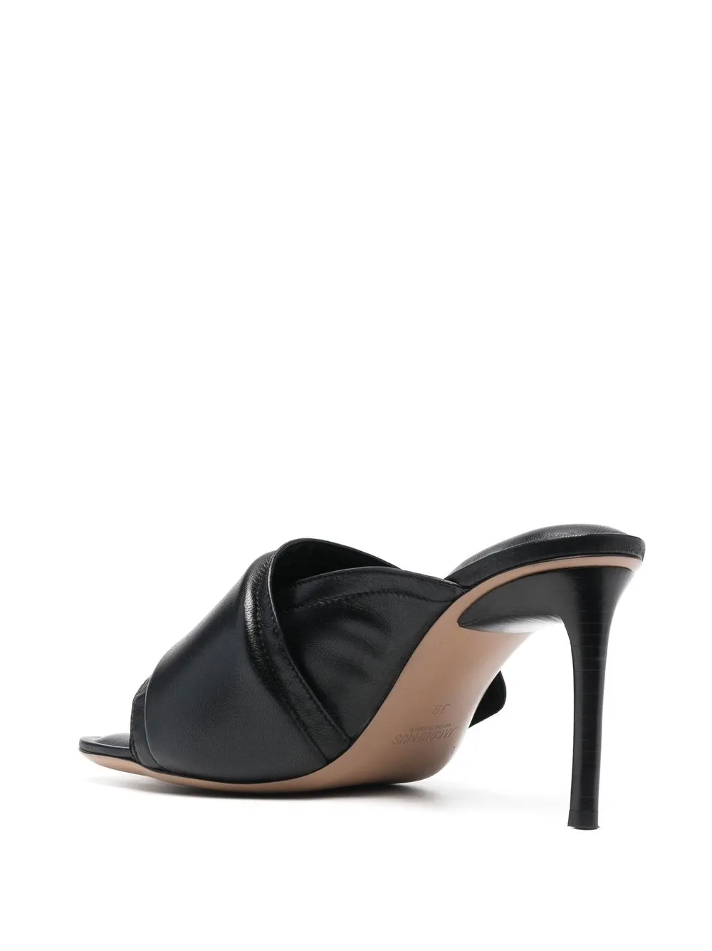  Jacquemus Les Mules Aqua Leather Sandals - Black 