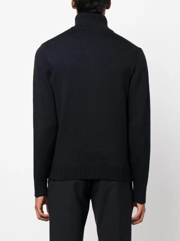 Zanone Wool High Neck Cardigan - Farfetch