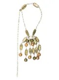 Giorgio Armani Pre-Owned 1990s leaf-motif beaded necklace - Gold