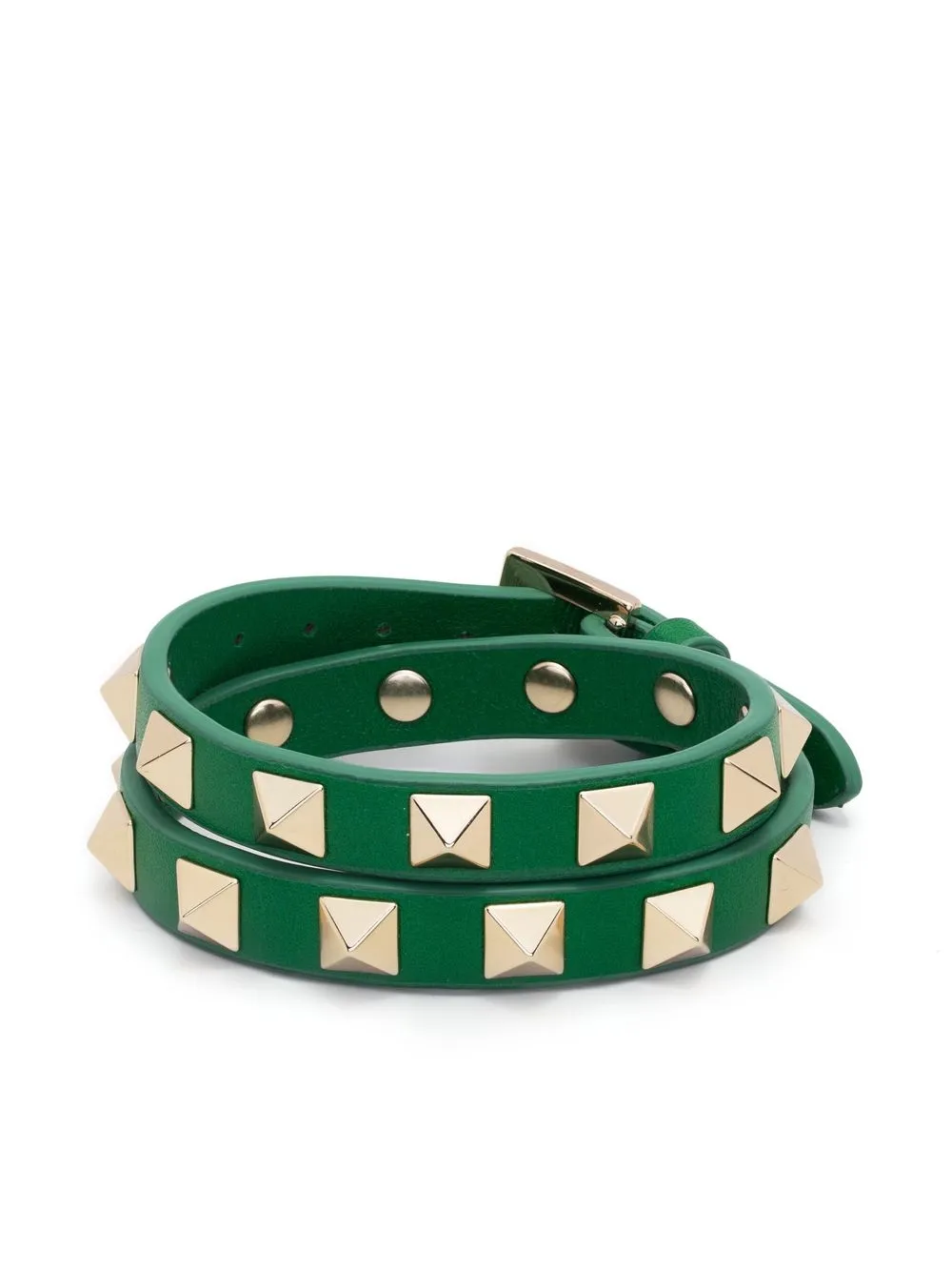 

Valentino Garavani Rockstud leather bracelet - Green