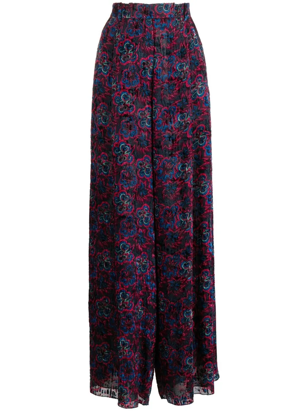 

Rochas pantalones palazzo con estampado floral - Azul