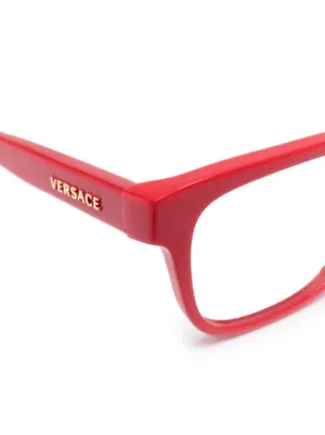 Rosso Occhiali rettangolari goffrati Farfetch Bambina Accessori Occhiali da sole 