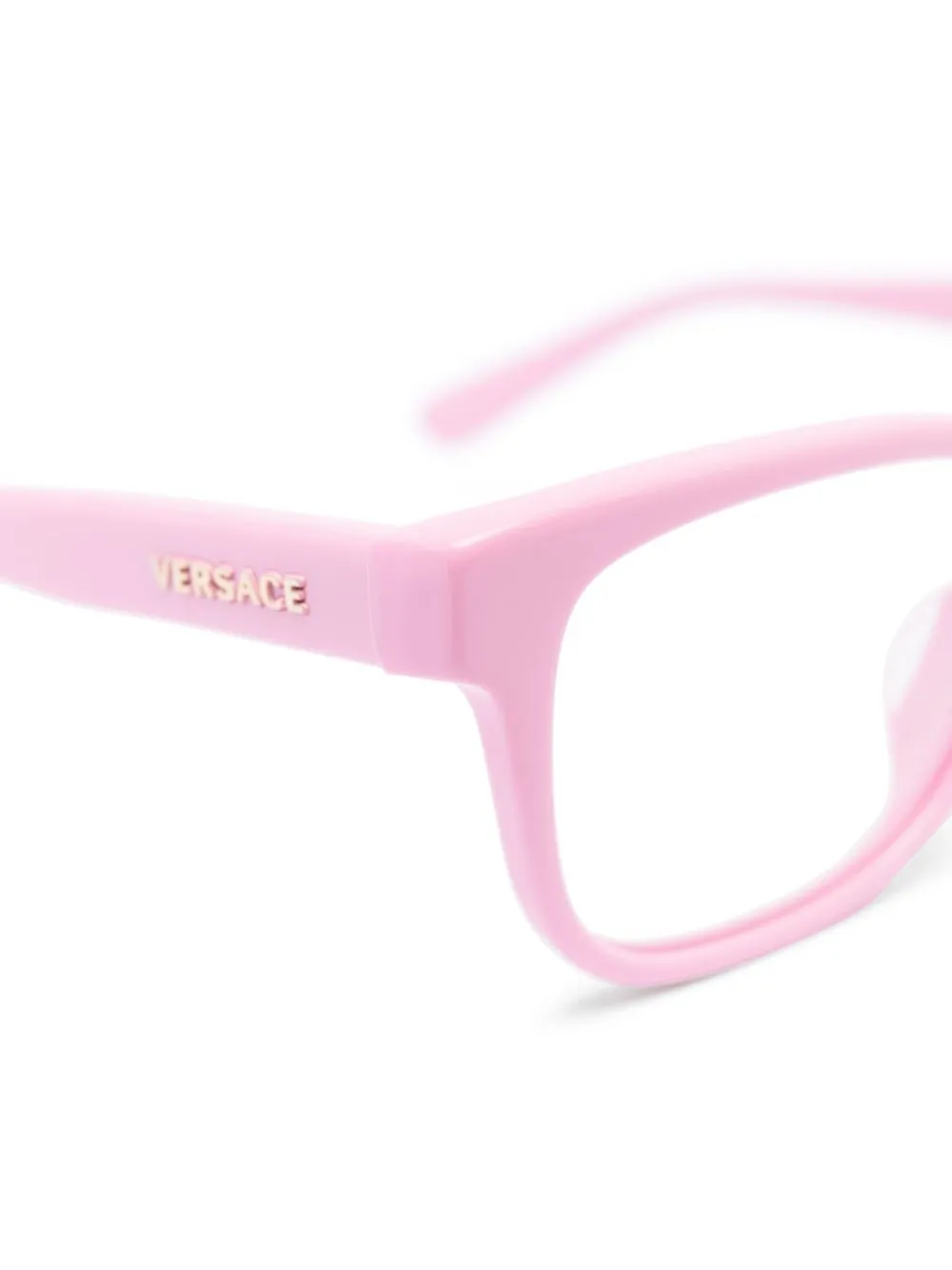 Versace Kids' Logo Rectangularframe Glasses In Pink ModeSens