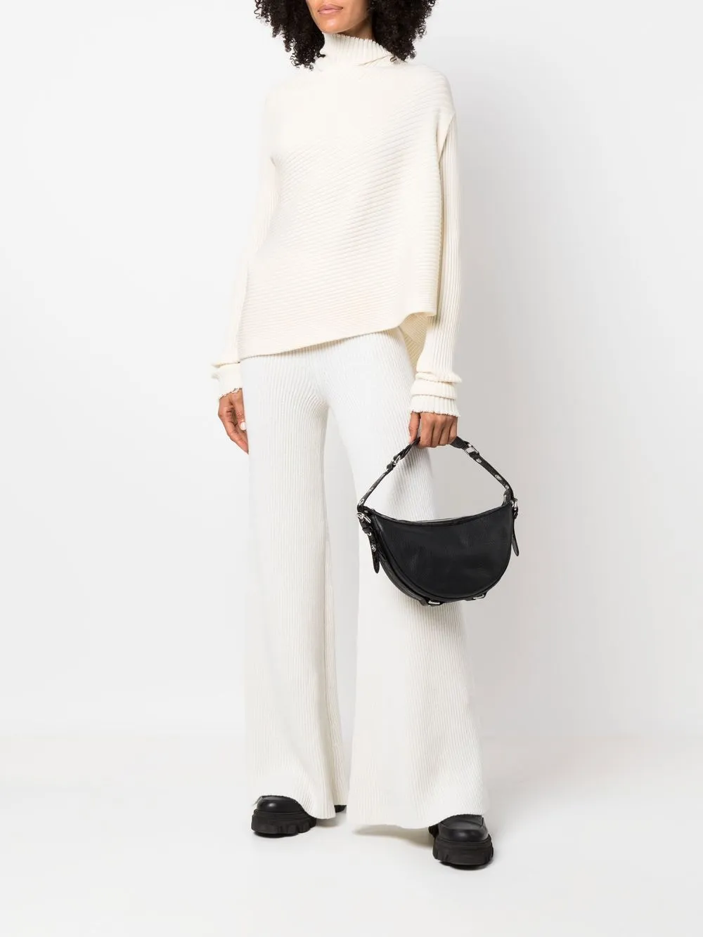 

Malo ribbed-knit wide-leg cashmere trousers - Neutrals