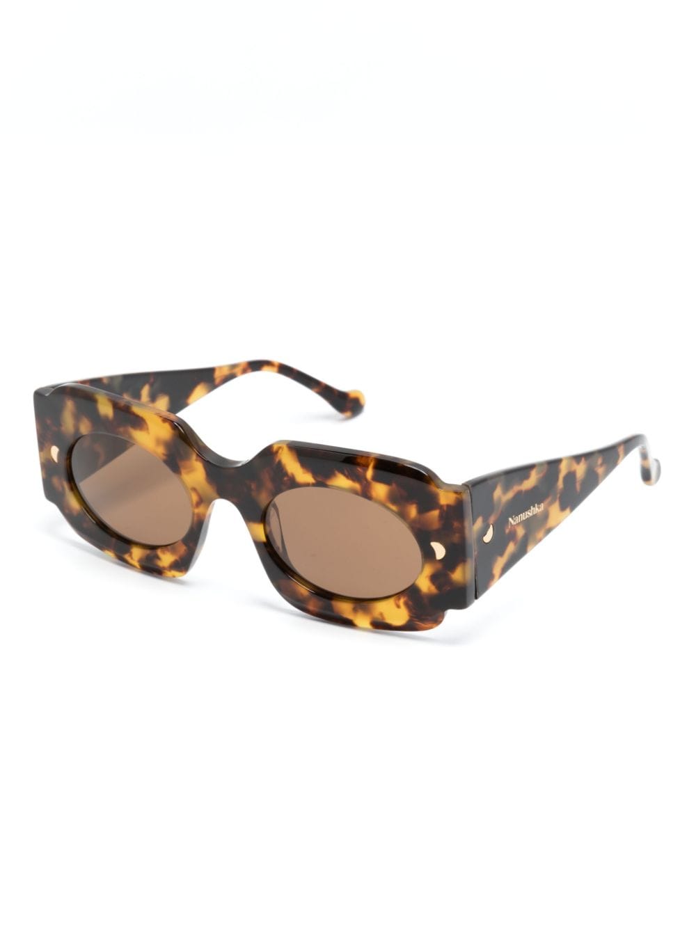 Shop Nanushka Cathi Oversize-frame Sunglasses In 褐色