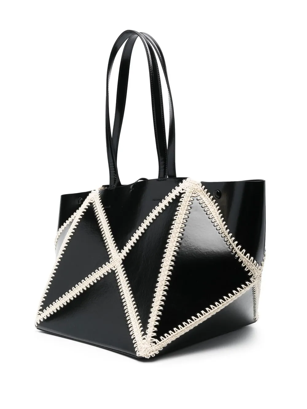 Nanushka Whipstitch-trim Detail Tote Bag In Black