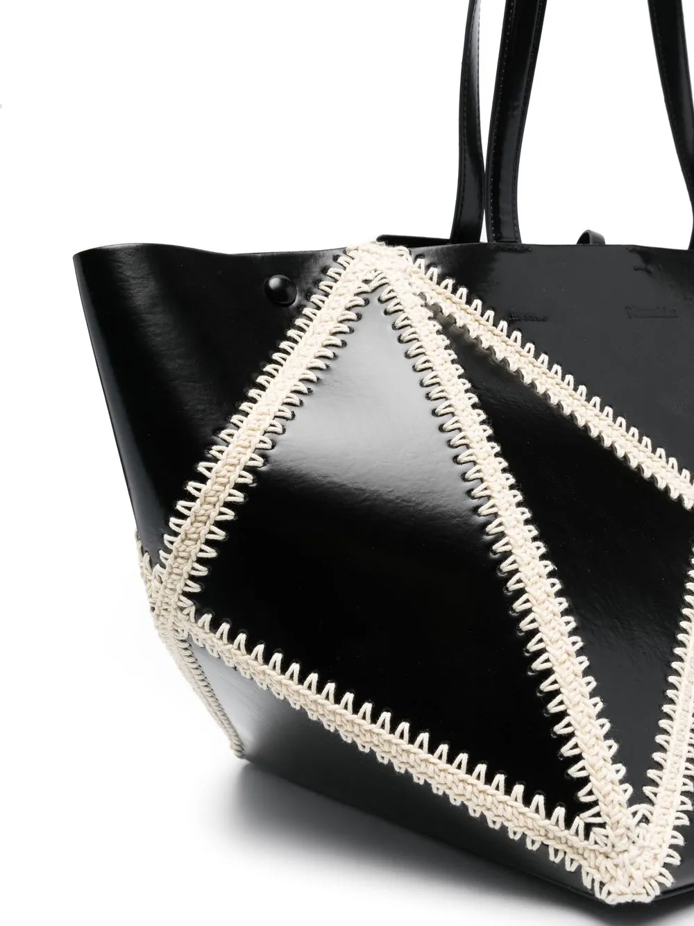 Nanushka Whipstitch-trim Detail Tote Bag In Black