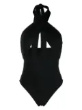 Nanushka cut-out crossover-neck tie swimsuit - Black
