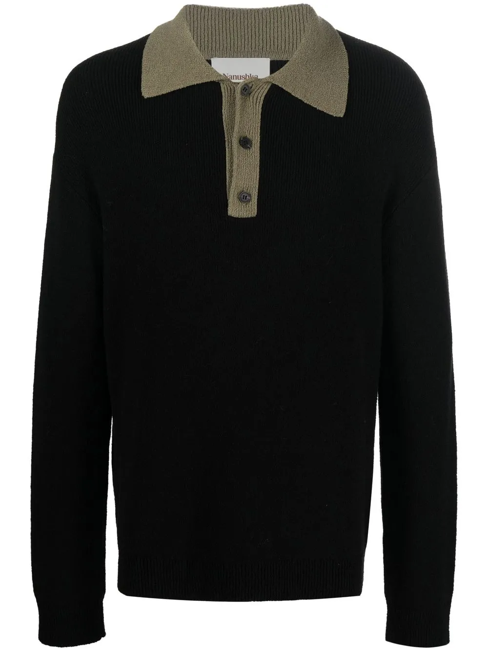 Nanushka Polo-neck Knitted Jumper In Black