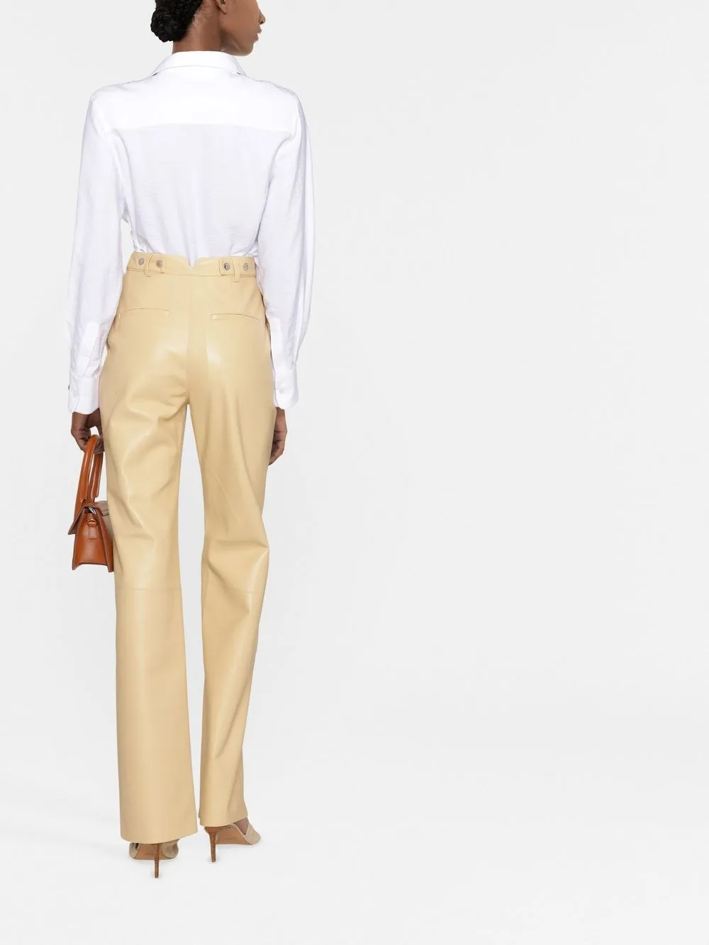 Nanushka High-waisted Trousers In Neutrals