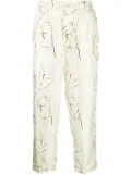 Nanushka graphic-print cropped trousers - Neutrals