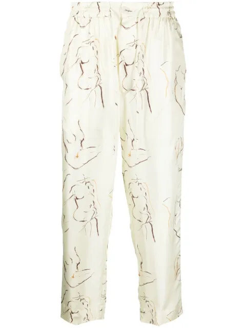 Nanushka graphic-print cropped trousers 