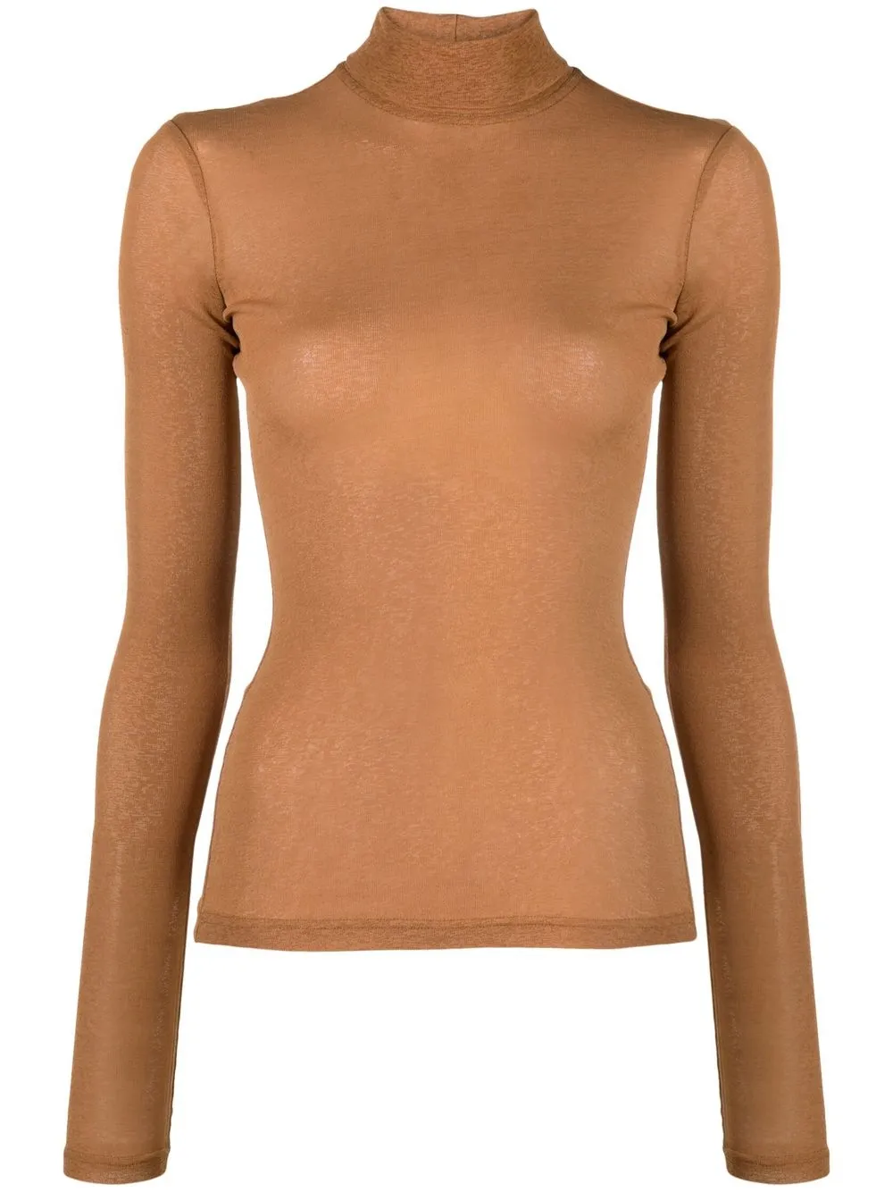 Nanushka Knitted Roll-neck Top In Brown