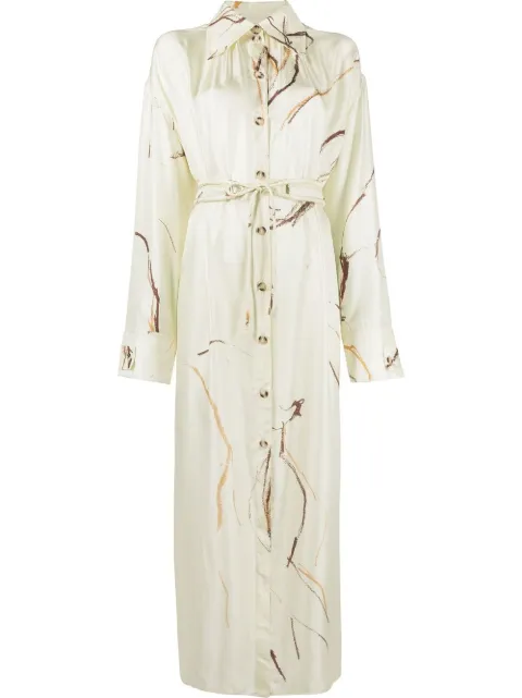 Nanushka abstract-print silk shirt dress