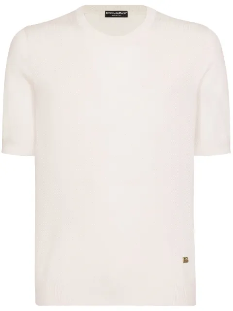 Dolce & Gabbana Kurzärmeliger Pullover mit DG-Logo