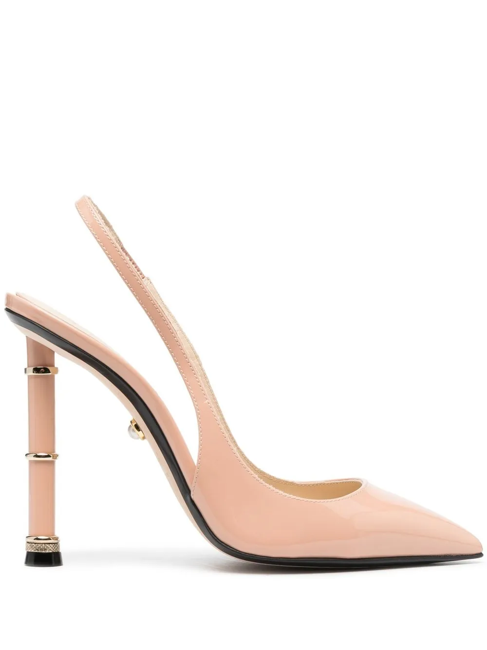 

Alevì 120 pointed-toe patent sandals - Neutrals