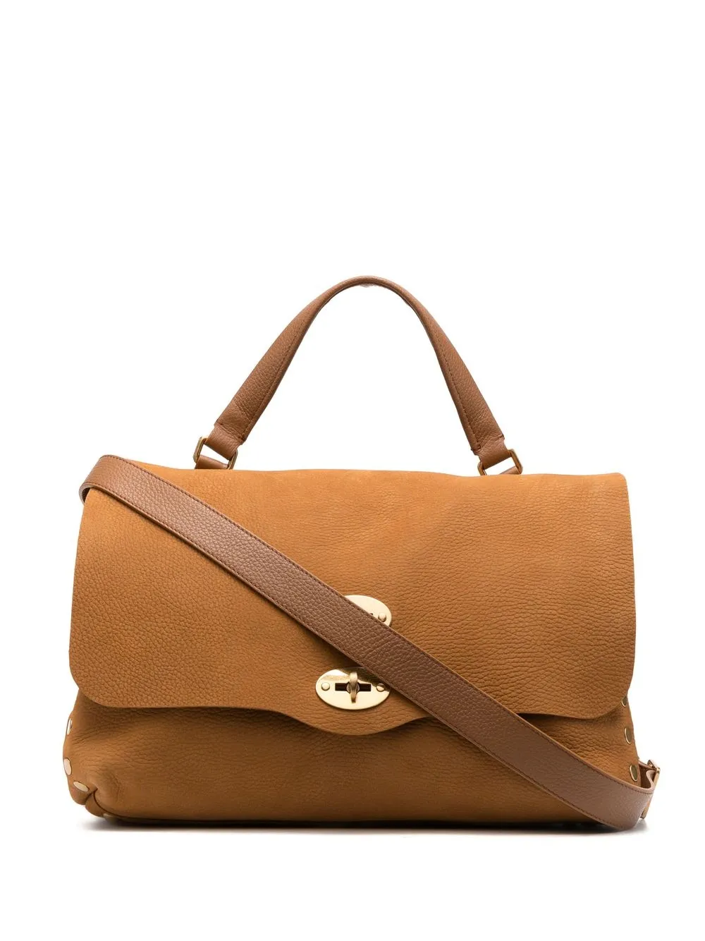 

Zanellato foldover leather tote bag - Brown