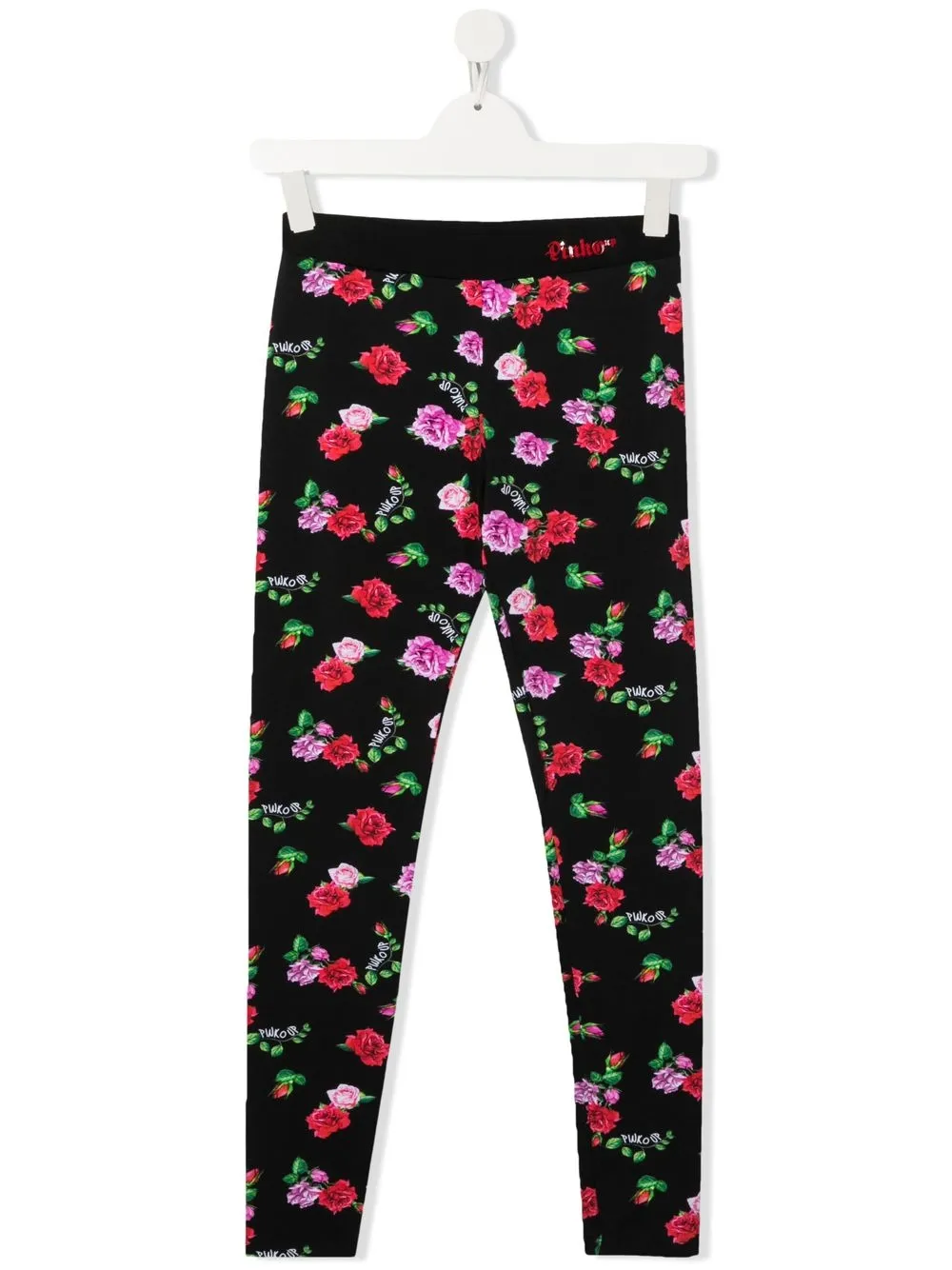 

Pinko Kids leggins con estampado floral - Negro