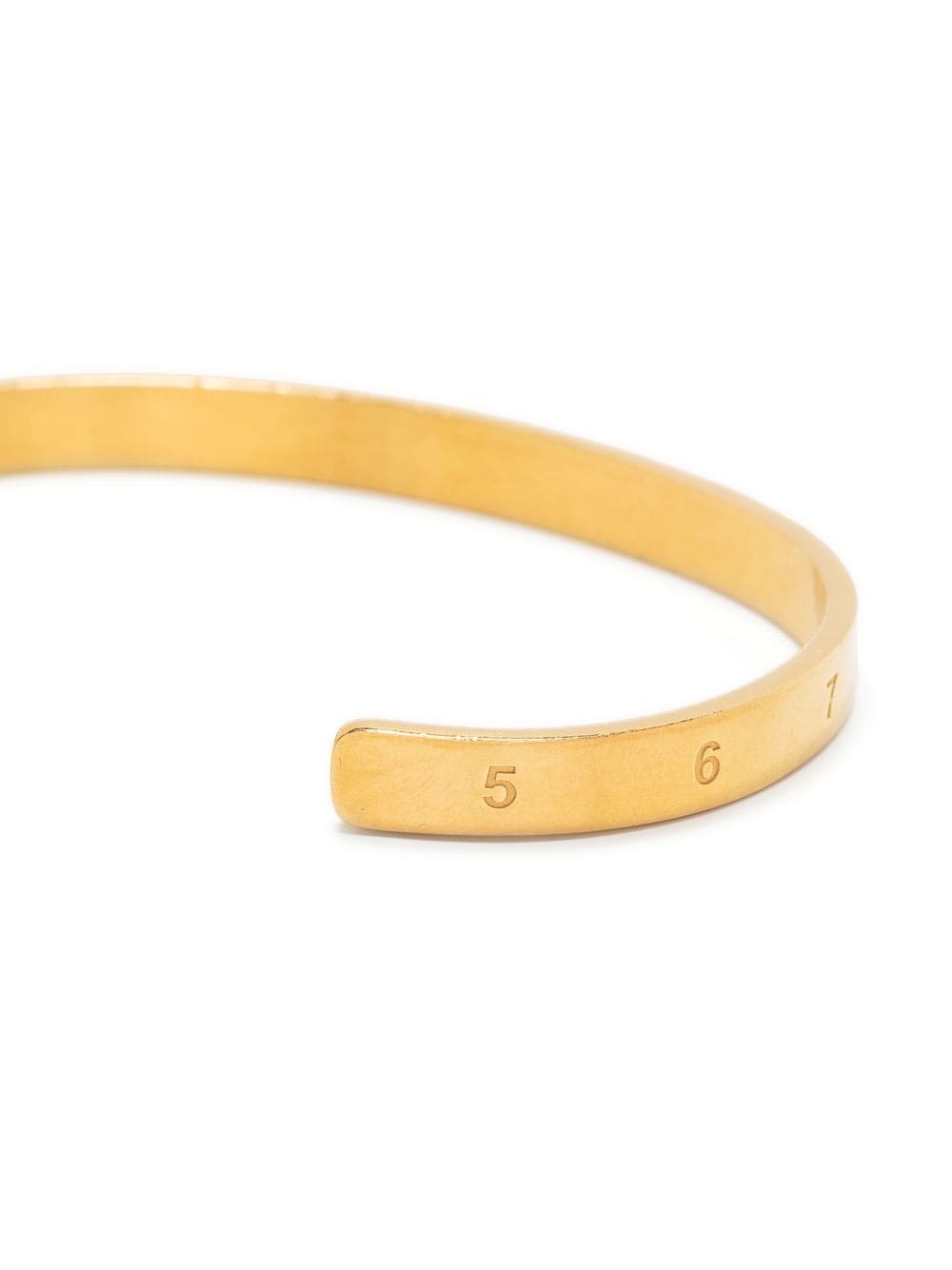 Shop Maison Margiela Logo-engraved Cuff Bracelet In Gold