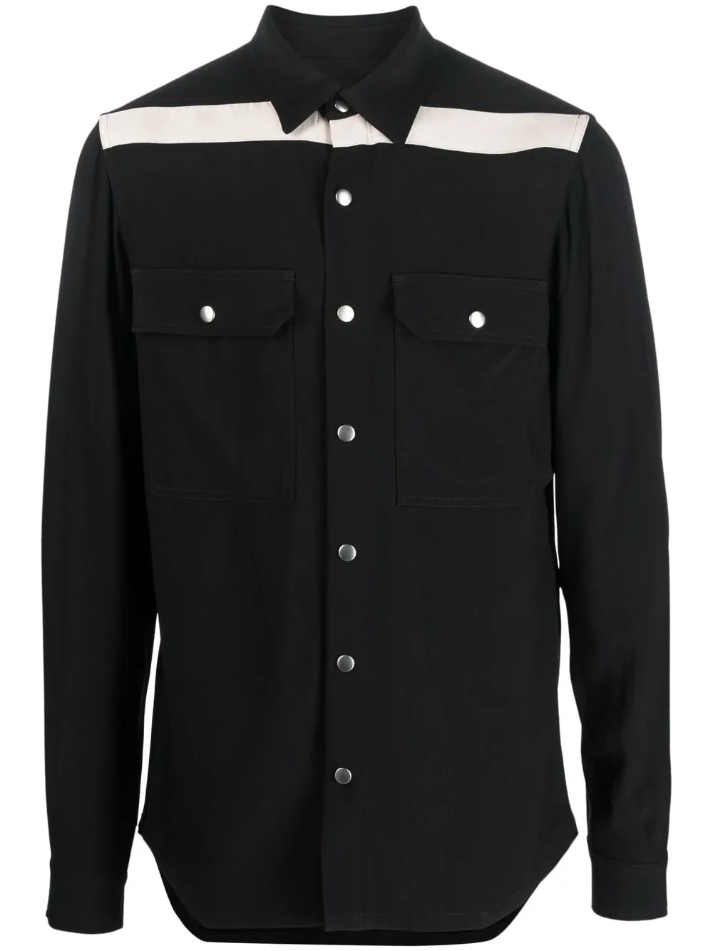 

Rick Owens sobrecamisa con rayas estampadas - Negro