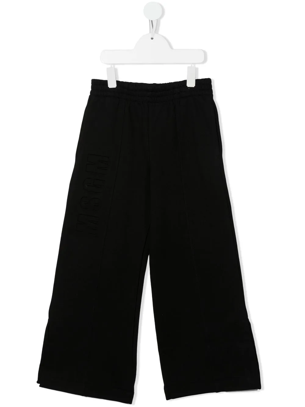 

MSGM Kids pants anchos con logo bordado - Negro