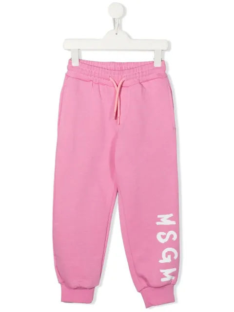 MSGM Kids pants con cordones y logo estampado