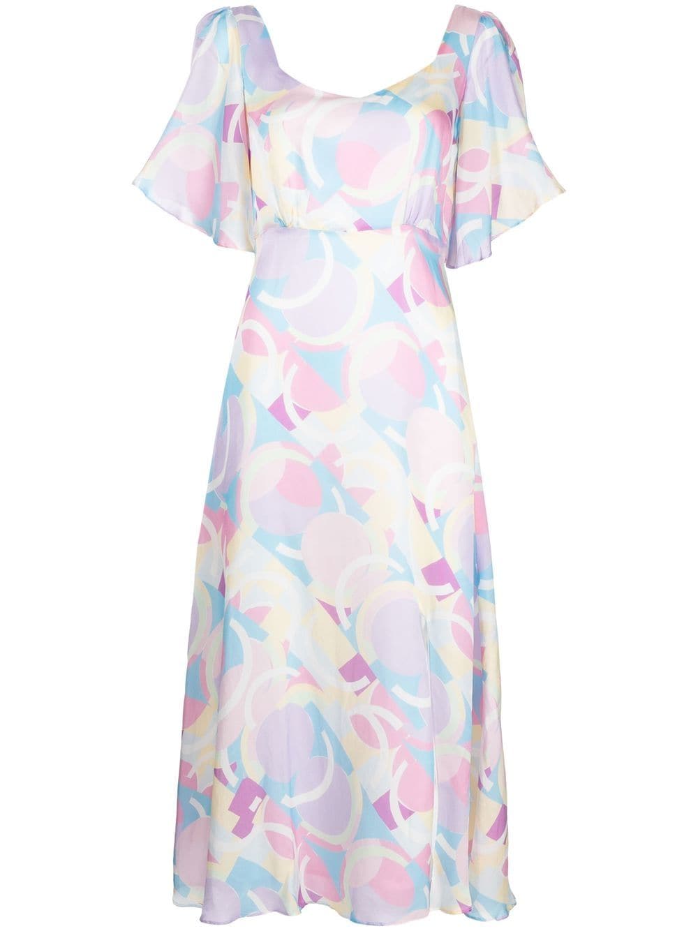 Olivia Rubin Savannah flared midi dress - Multicolour