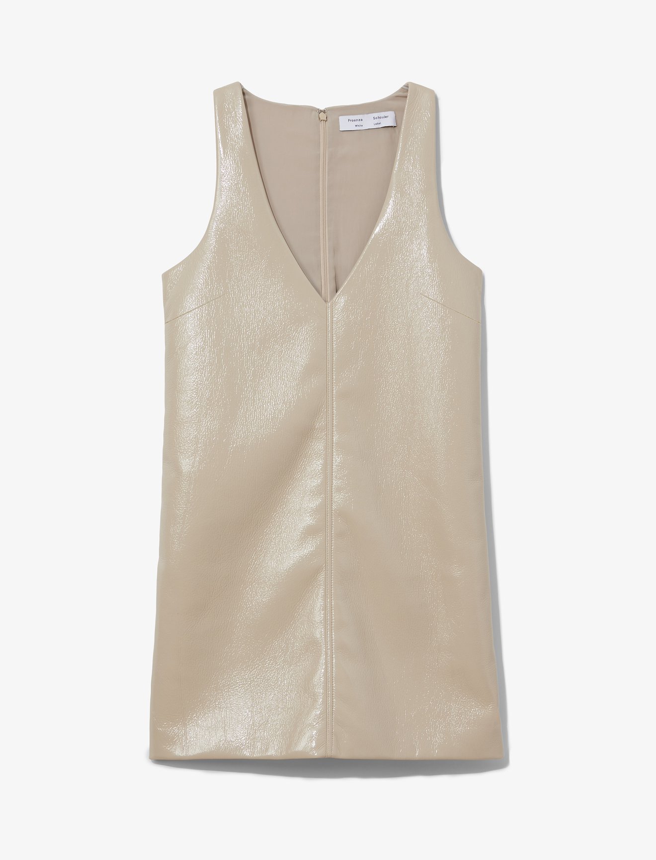 Vinyl V-Neck Shift Dress #4