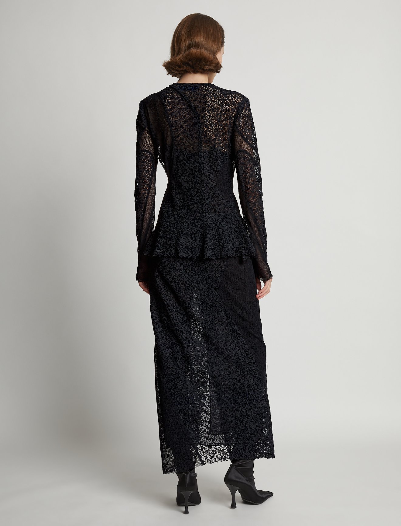 Embroidered Lace Dress in black | Proenza Schouler