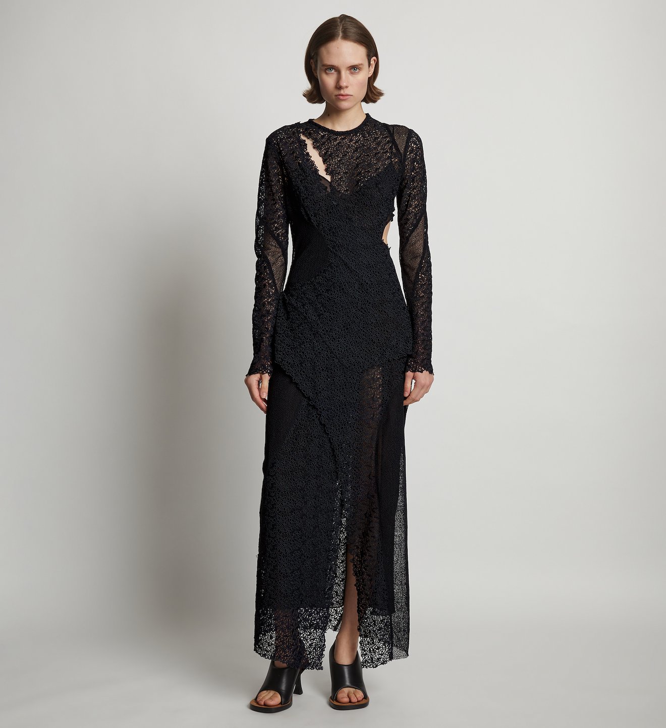 Embroidered Lace Dress in black | Proenza Schouler