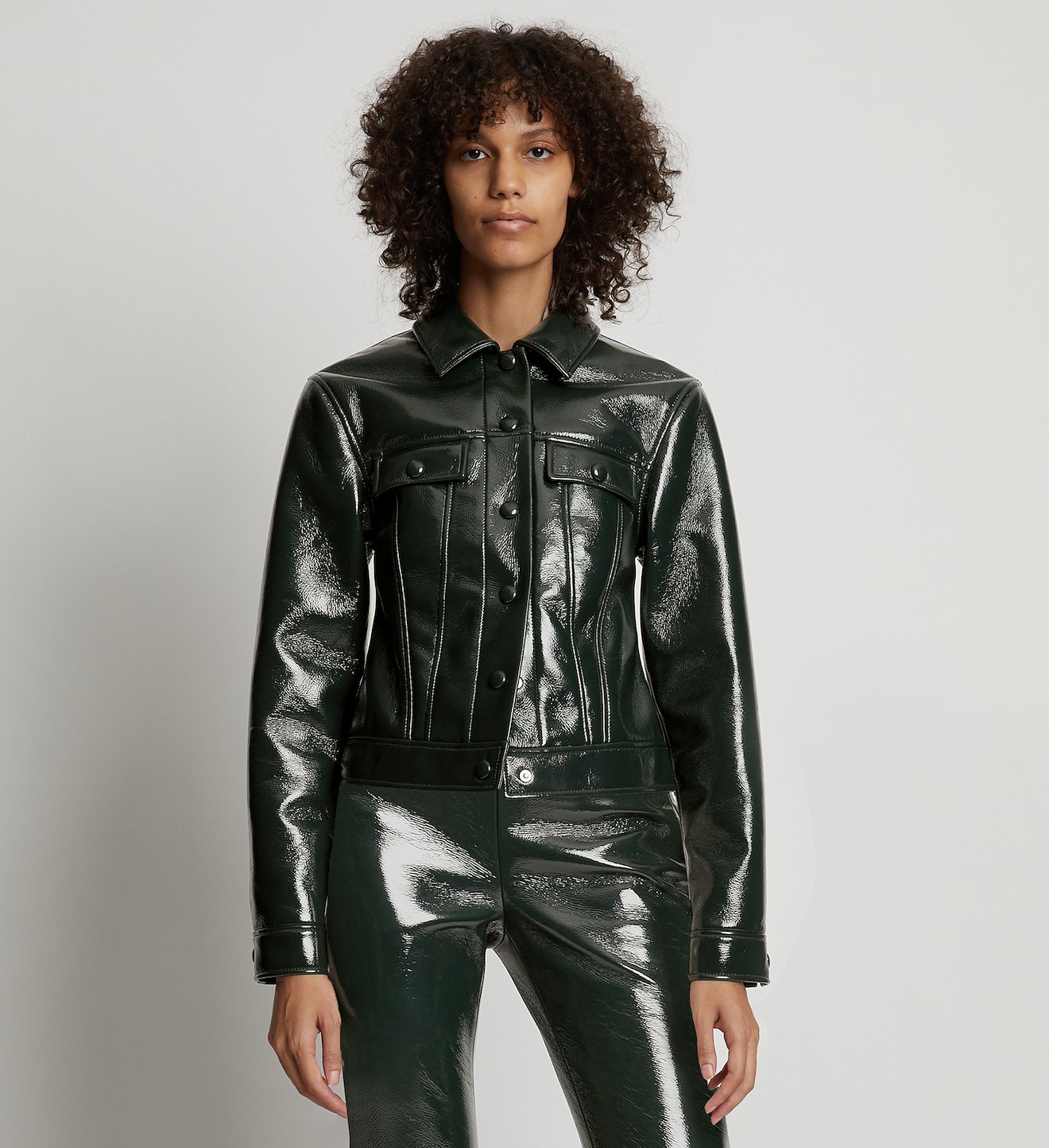 Vinyl Cropped Jacket