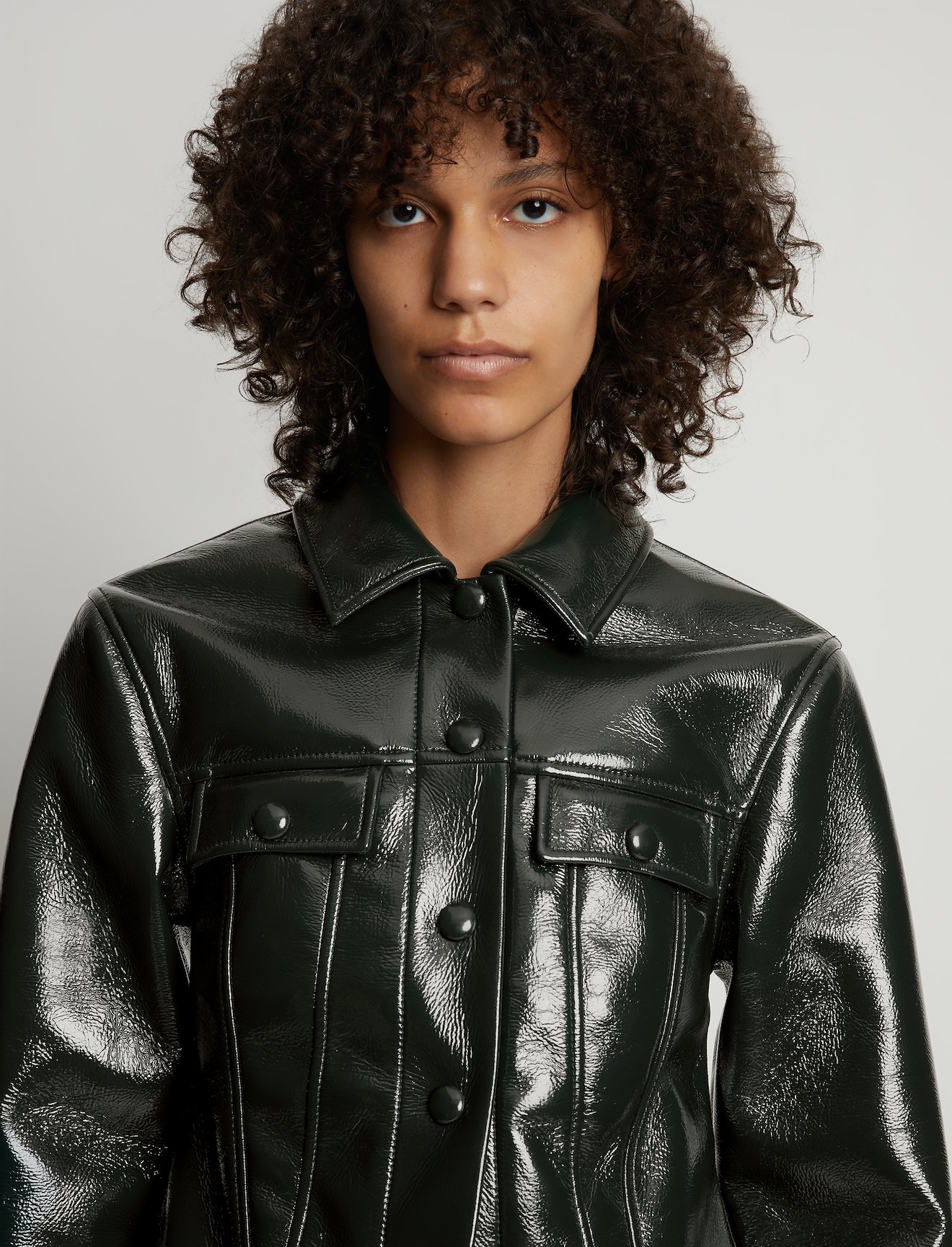 Vinyl Cropped Jacket #4