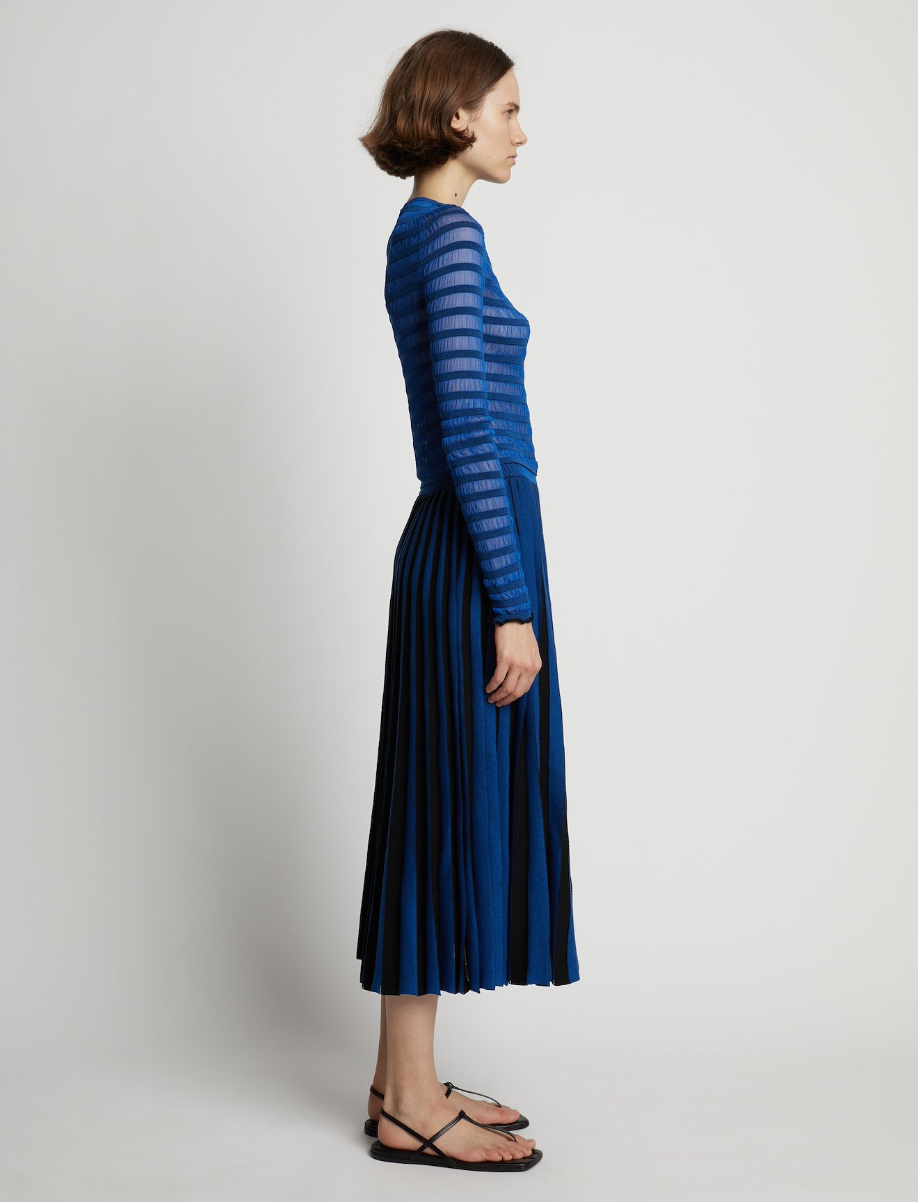 Sheer Stripe Knit Skirt #1