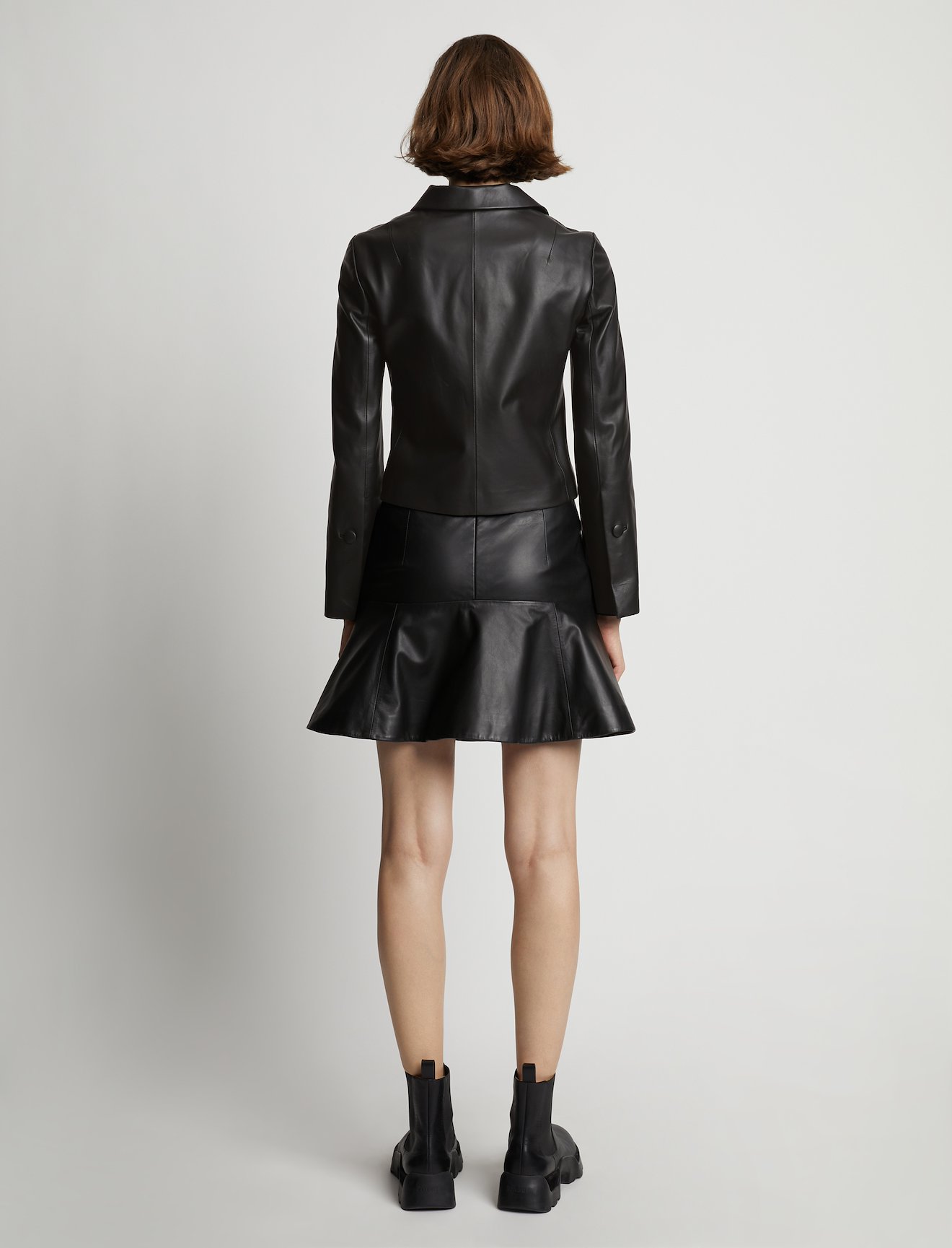Cropped Leather Blazer #3