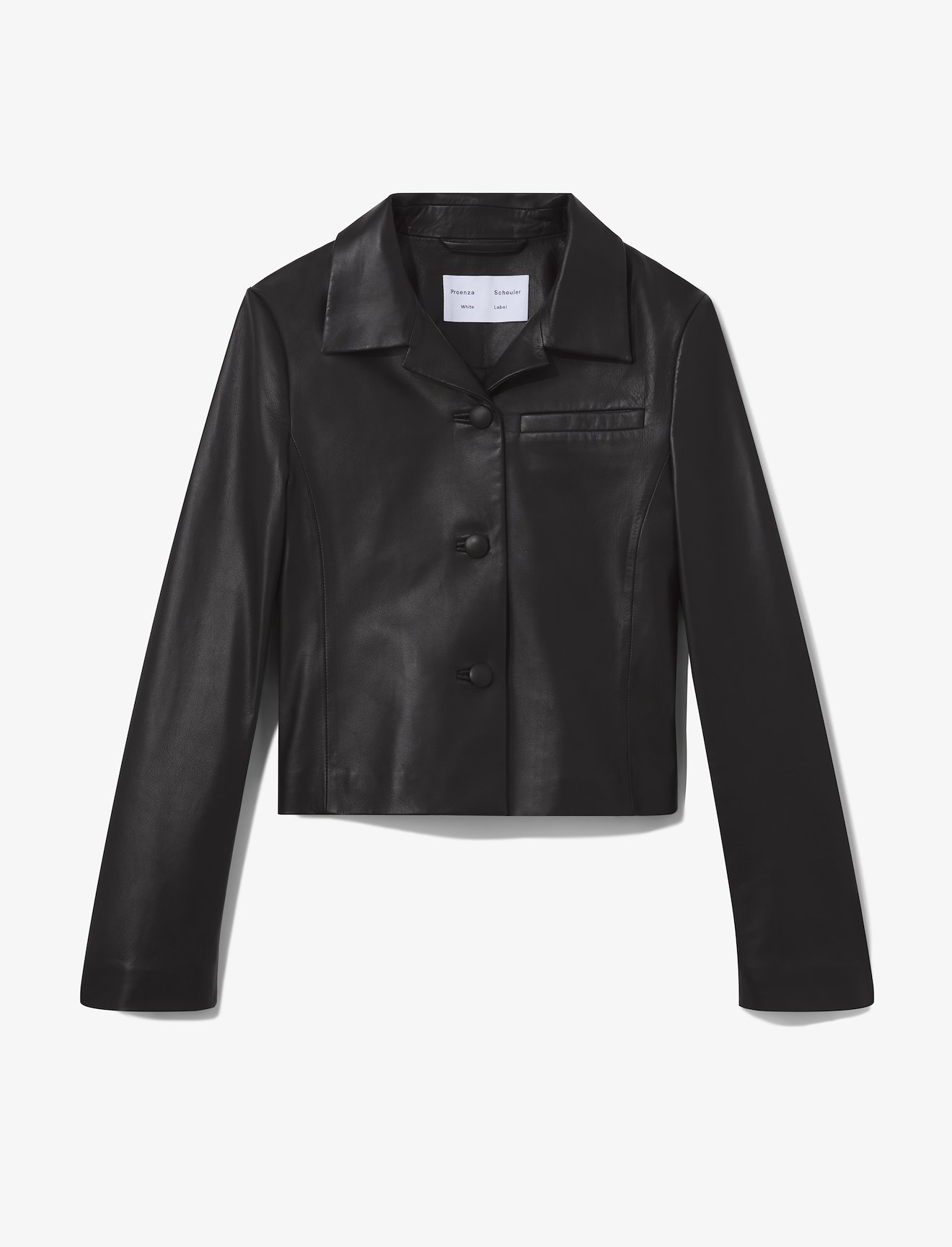 Cropped Leather Blazer #5