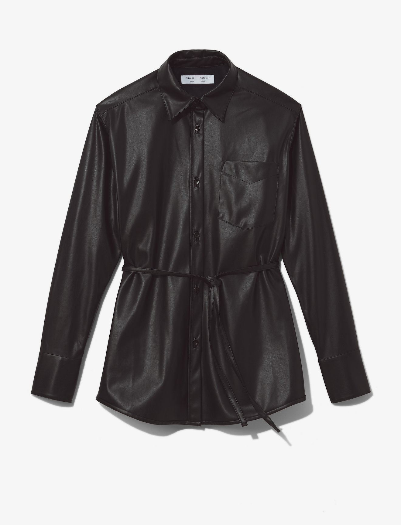 Faux Leather Shirt Jacket #5