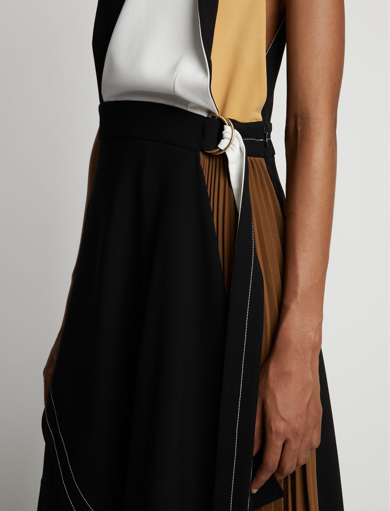 Matte Viscose Crepe Color Block Dress #3