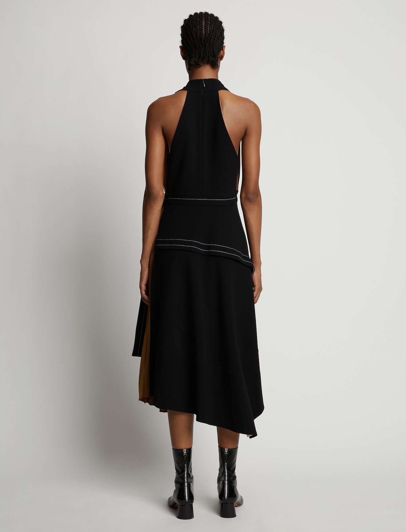 Matte Viscose Crepe Color Block Dress #2