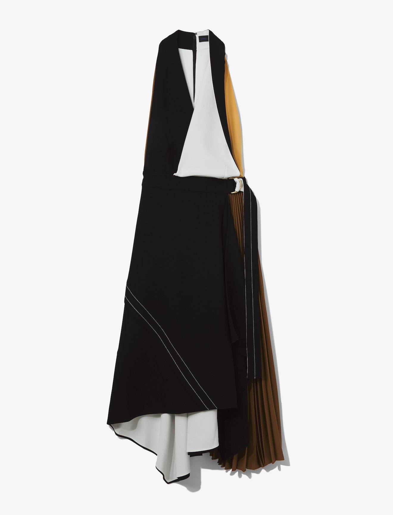 Matte Viscose Crepe Color Block Dress #4