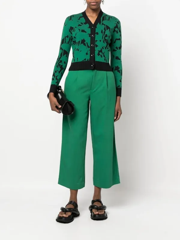 Proenza Schouler White Label floral-intarsia Cardigan | Green