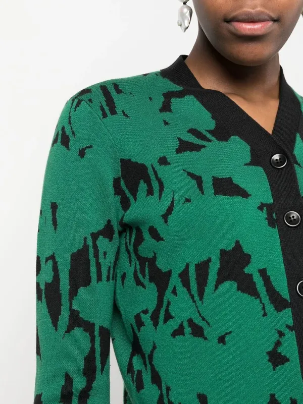 Proenza Schouler White Label floral-intarsia Cardigan | Green