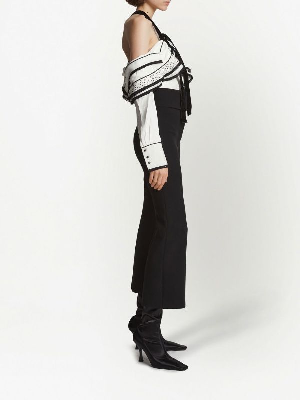 Proenza Schouler off shoulder Halterneck Cropped Blouse Farfetch