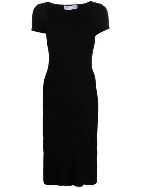 Proenza Schouler White Label vestido tejido de canalé manga corta