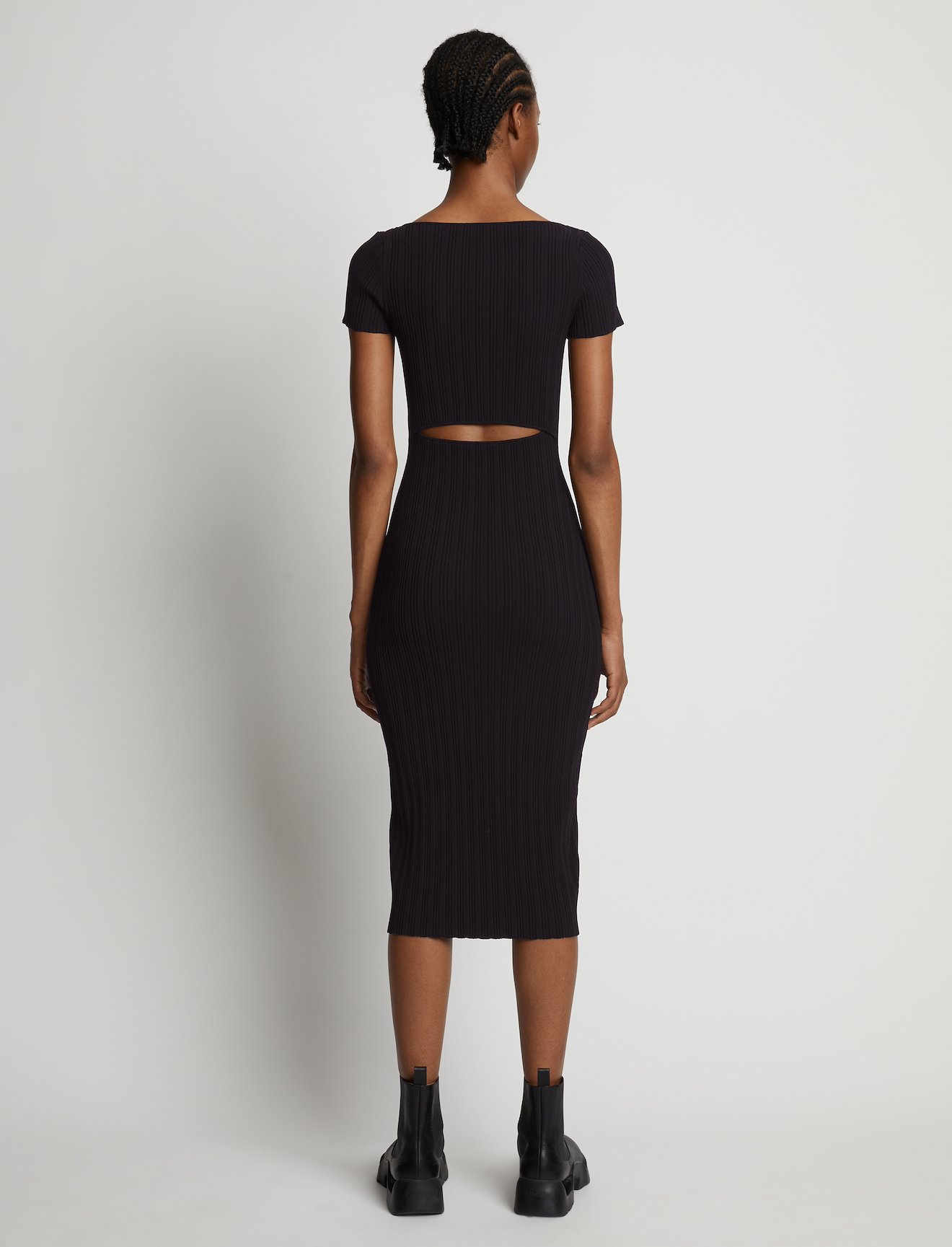 Rib Knit Short Sleeve Dress #2
