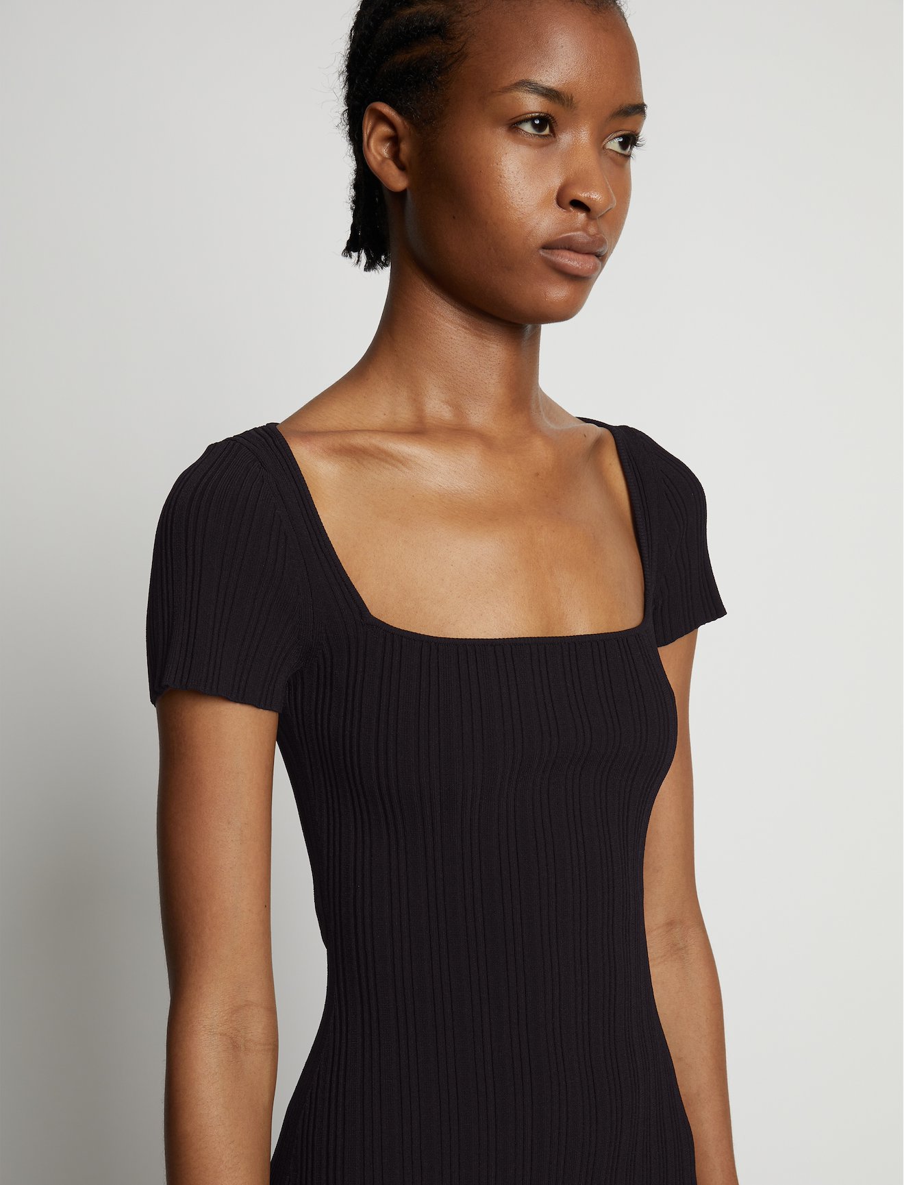 Rib Knit Short Sleeve Dress #3