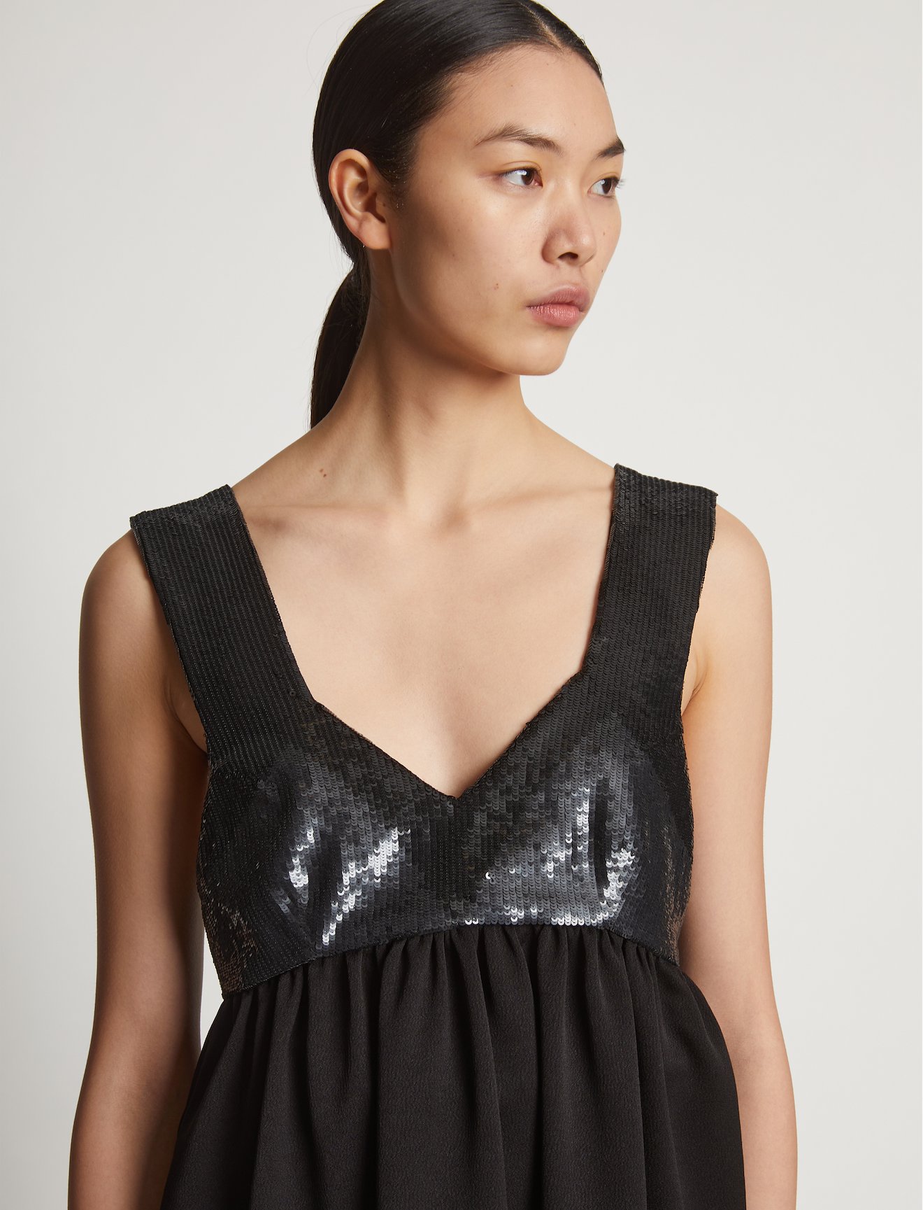 Textured Crepe Sequin Tank #4