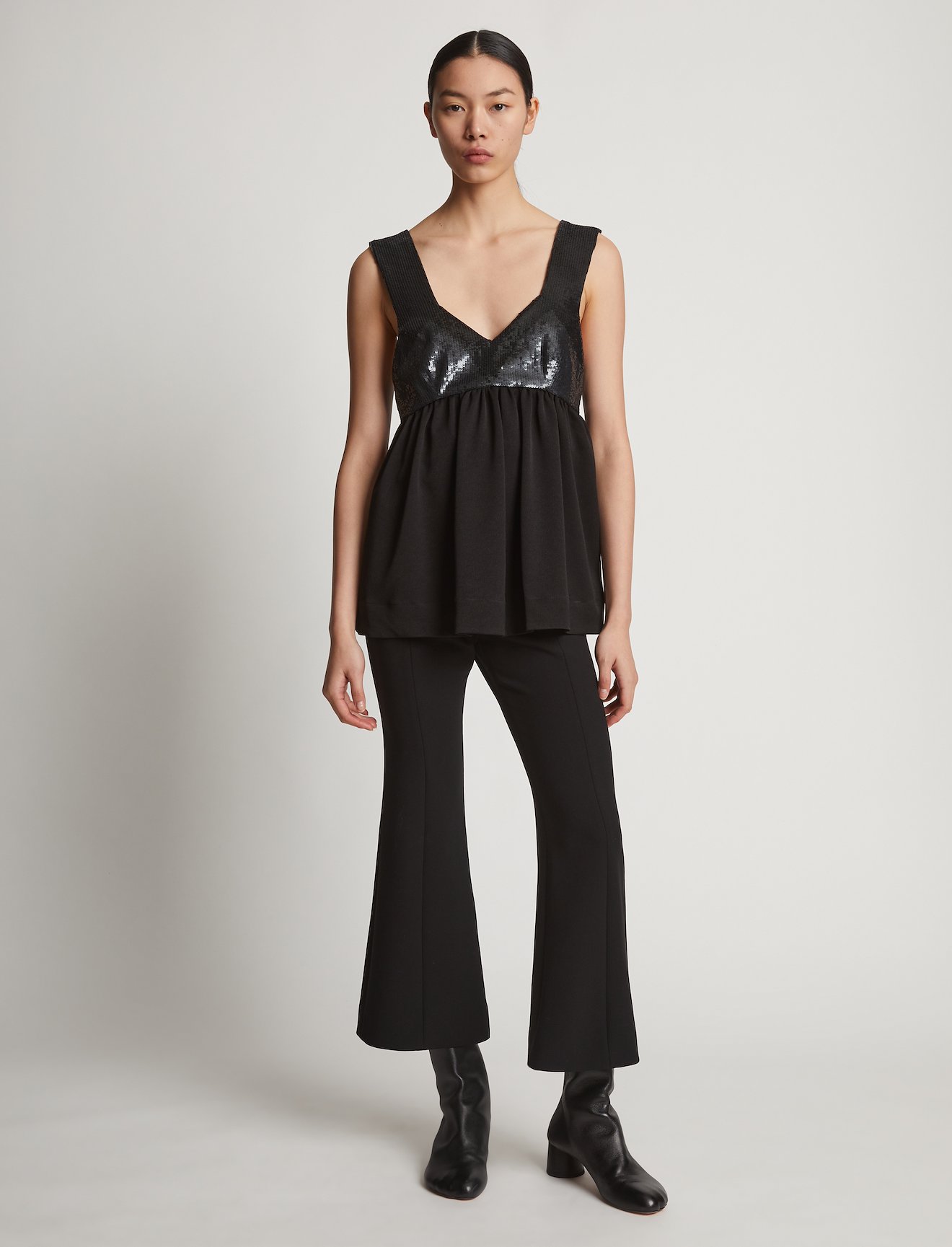 Textured Crepe Sequin Tank #1