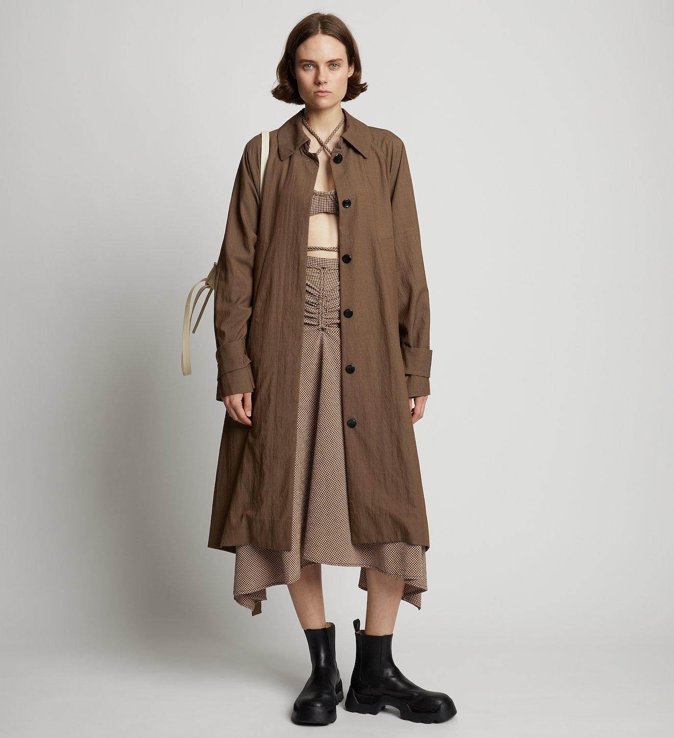 Drapey Suiting Trench Coat